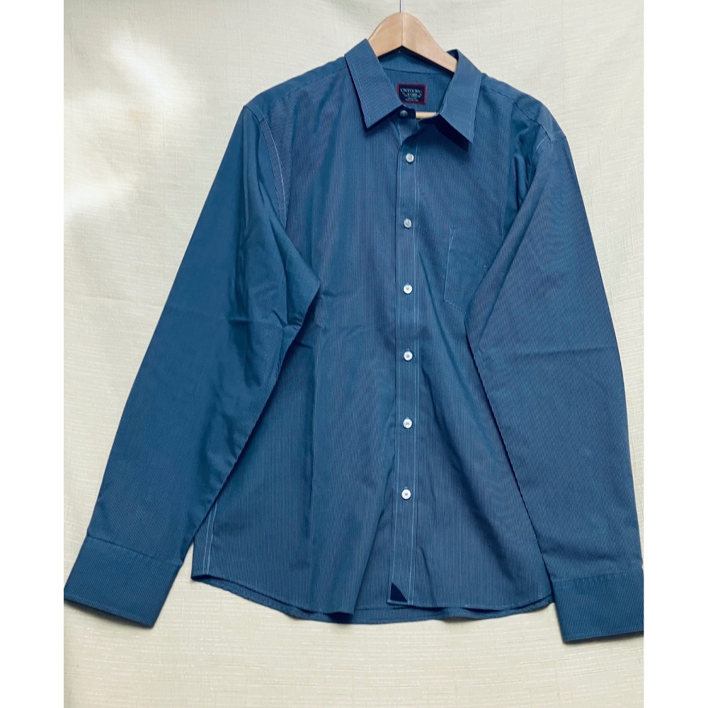 UNTUCKit Button Down Mens XL Blue Excellent Slim Fit Wrinkle Free Micro Check - Picture 3 of 10